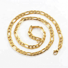 Нержавеющая сталь 18-каратное золото мужское ожерелье-цепочка Фигаро Мода 3: 1nk ожерелье мужские женские массивные цепочки ожерелья